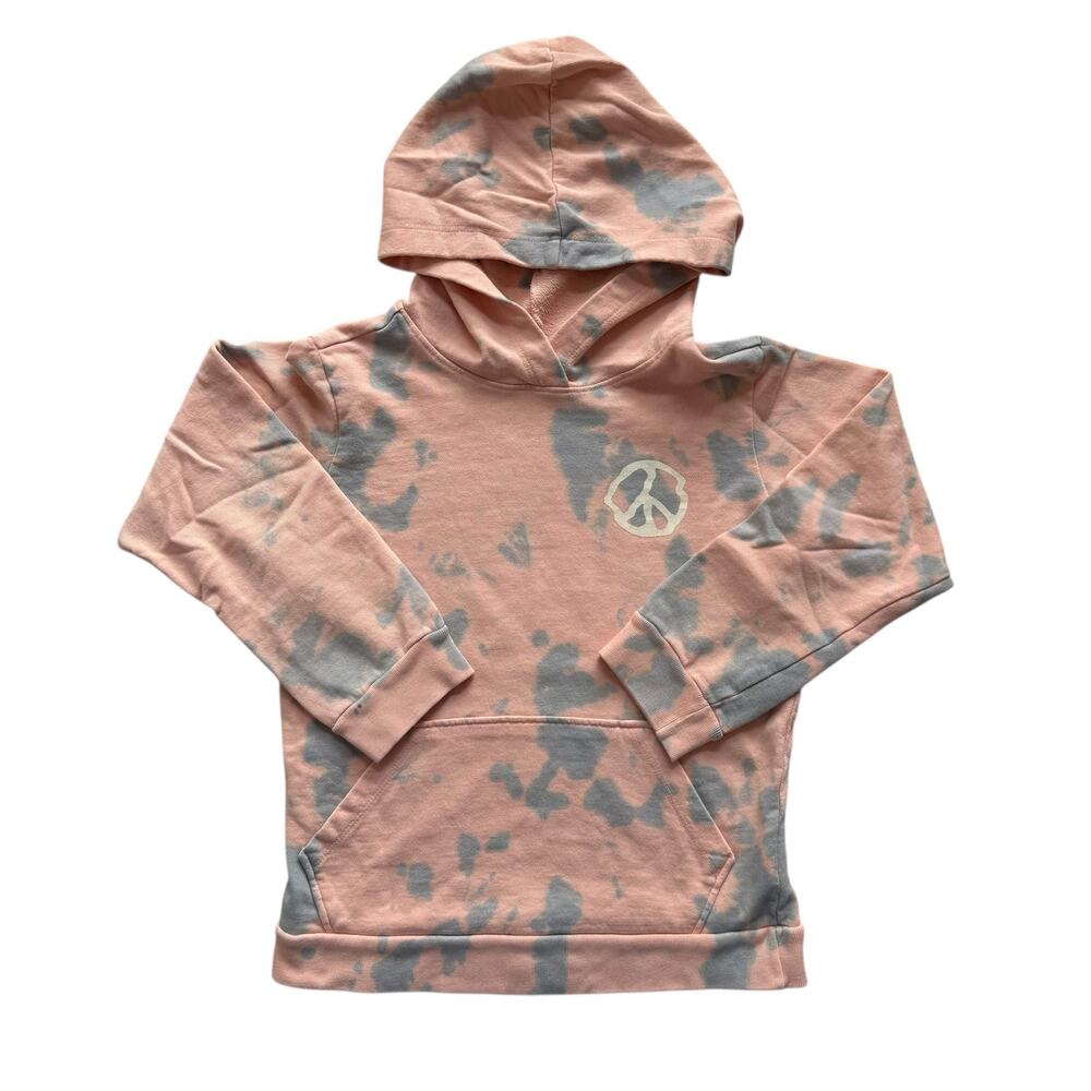 Tiny Whales Tie Dye Peace Sign Hoodie Sweatshirt Size 8
